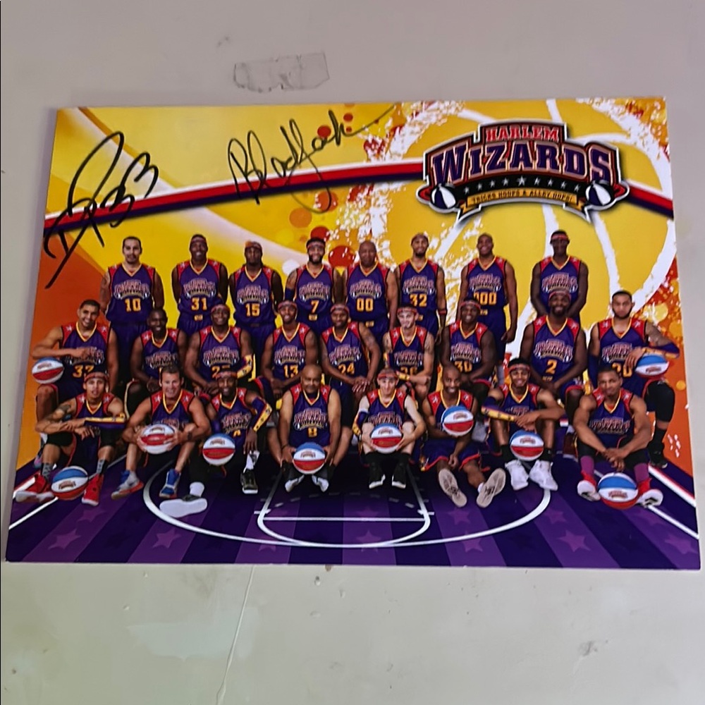 SIGNED Harlem Wizards Team Poster